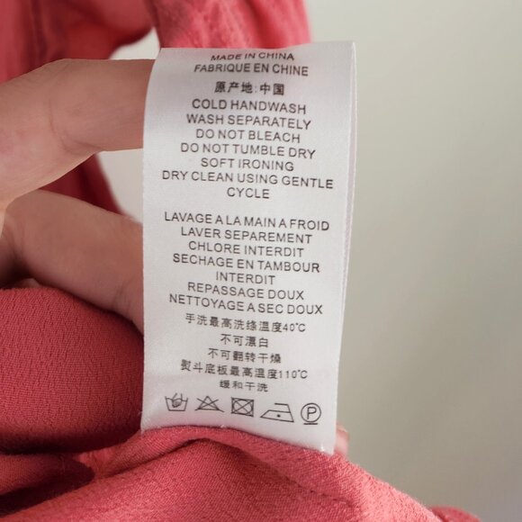 IRO Paris Brone Tie Front Ruffle Top Pink sz FR 40/ US 8 - Picture 12 of 13